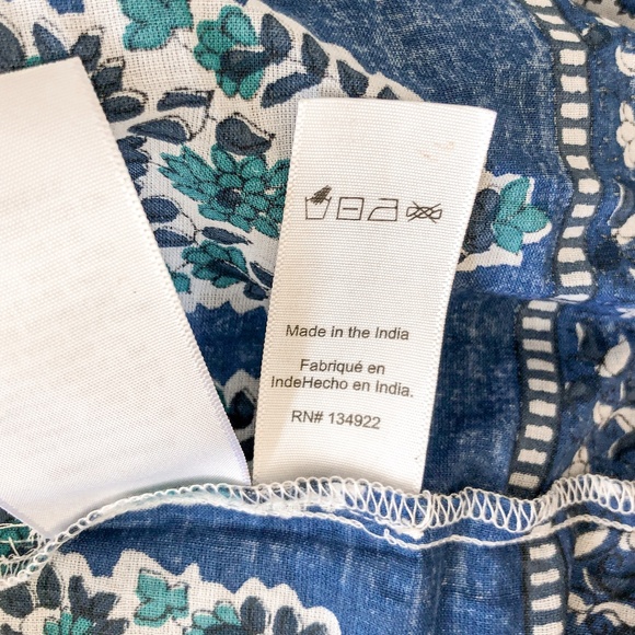 Emerson Fry India Collection Indigo Heirloom Maxi Dress S - Picture 14 of 15